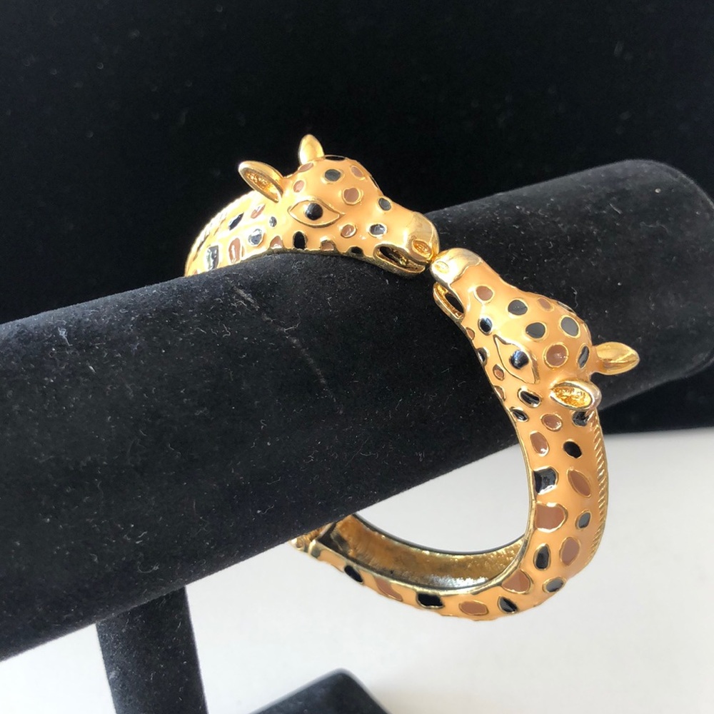 Vintage Enamel Giraffe bangle  bracelet